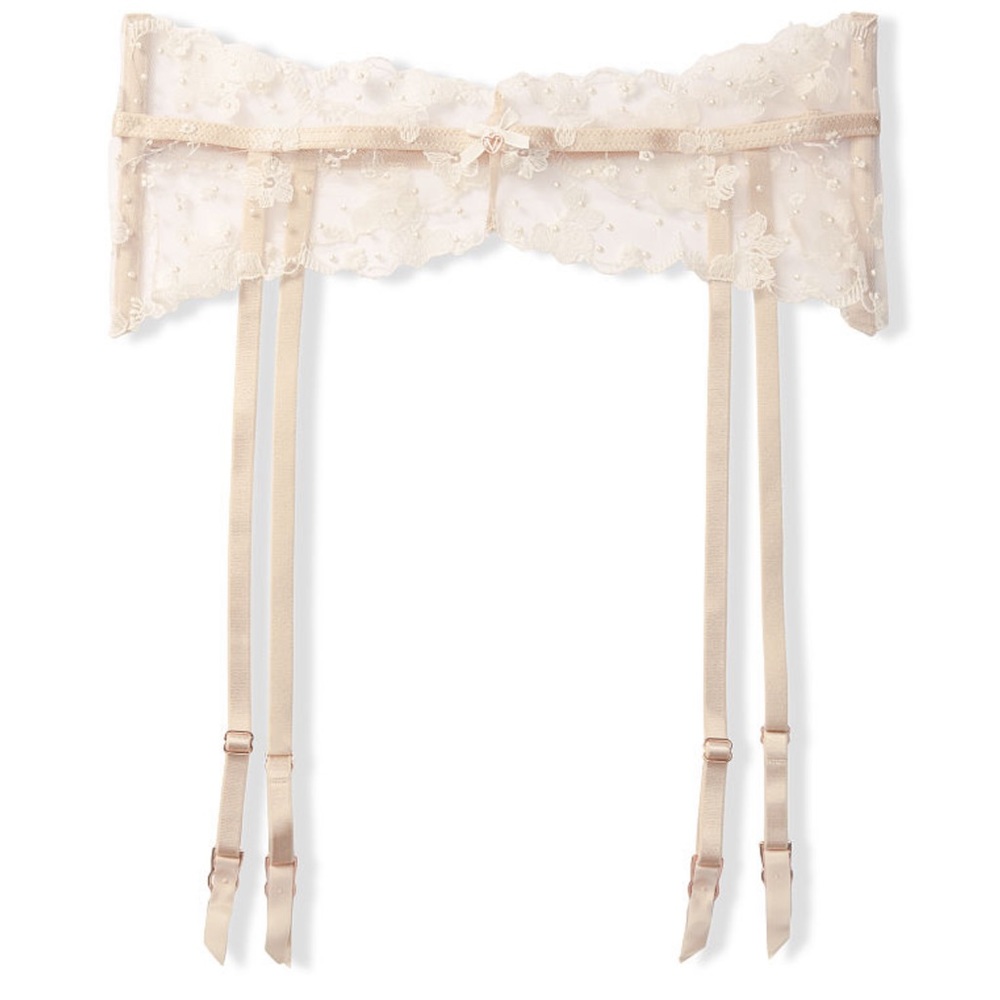 Victoria’s Secret Body by Victoria 
Floral Embroidery Garter Belt NWT  size M/L